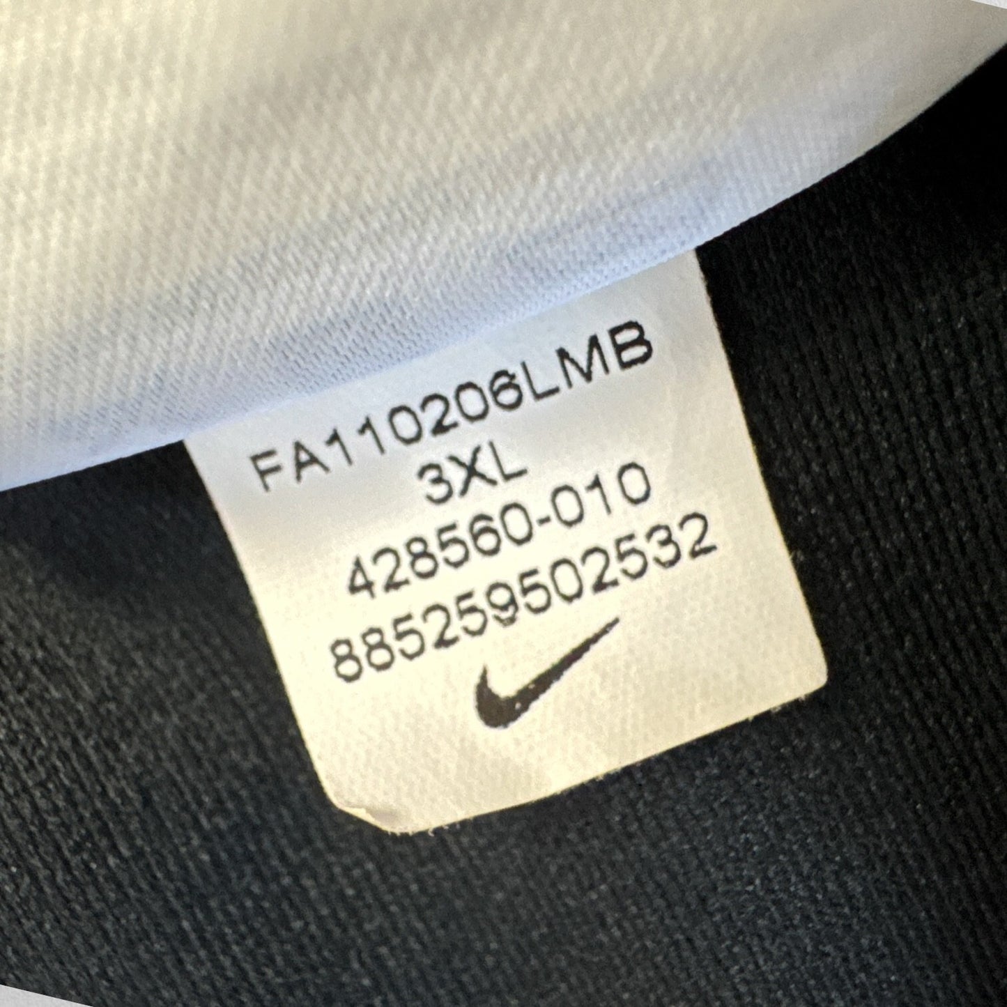 Nike England Rugby Player Issue Jersey Shirt Black 2011-2012 Away Mens 3XL XXXL