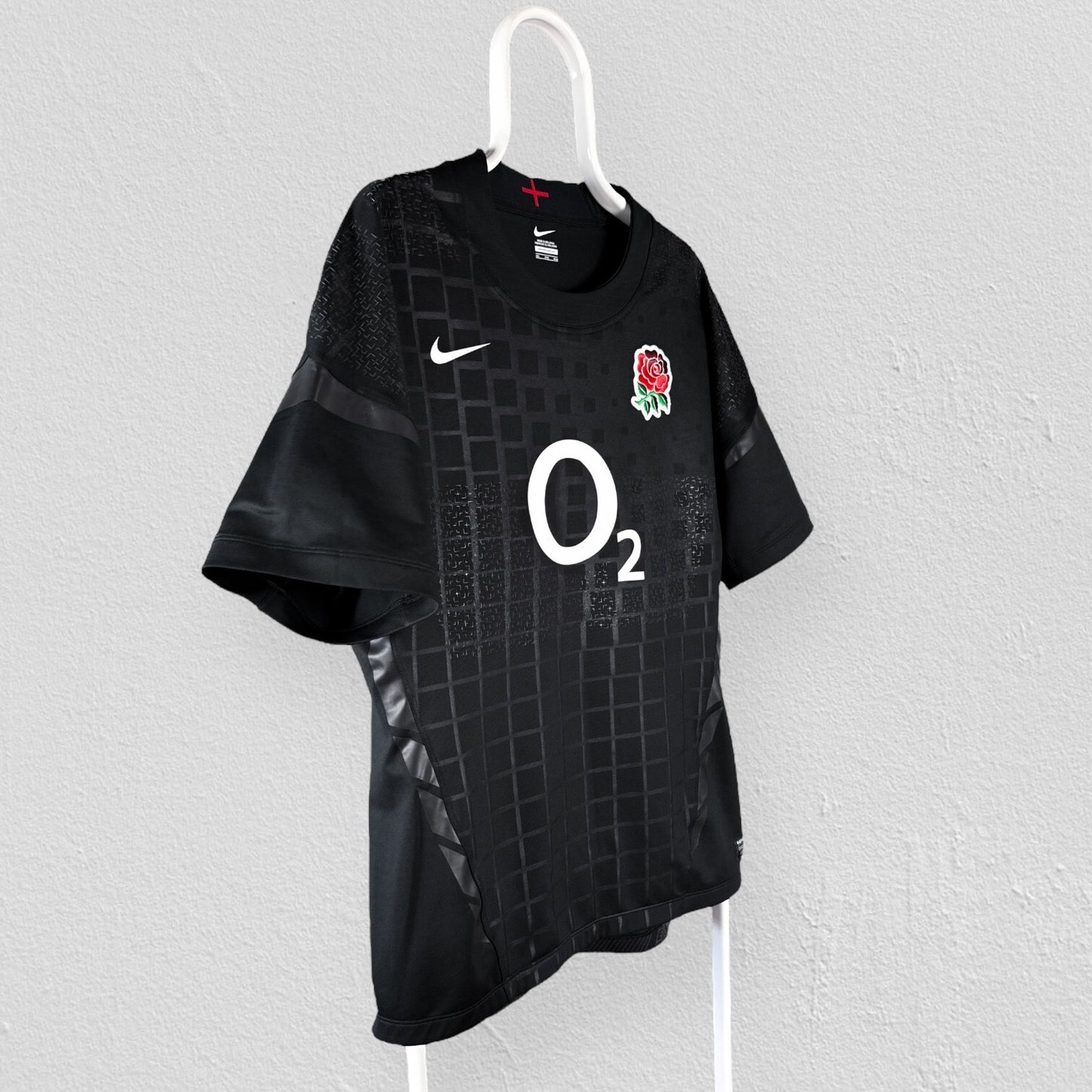 Nike England Rugby Player Issue Jersey Shirt Black 2011-2012 Away Mens 3XL XXXL