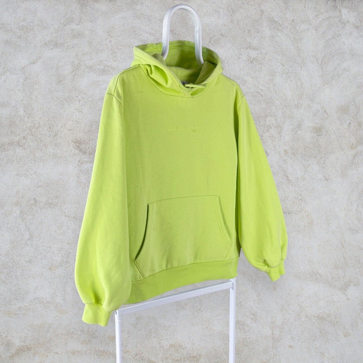 Adidas Originals Green Hoodie Embroidered Centre Logo Neon Womens UK 10 Small