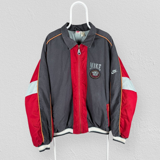 Vintage 90s Nike Beaverton Oregon Jacket Cotton Colour Block Grey Red Mens XL