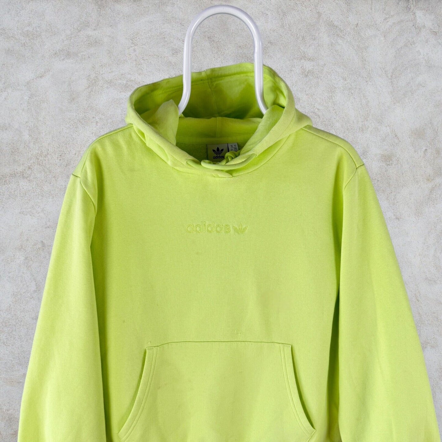 Adidas Originals Green Hoodie Embroidered Centre Logo Neon Womens UK 10 Small