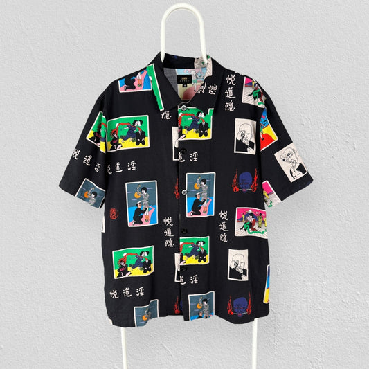 Edwin x Toshio Saeki Vacation Shirt Patterned Short Sleeve Black Mens Medium